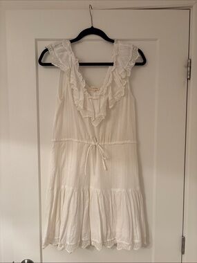 Rebecca Taylor White Ruffle-Trim Mini Dress